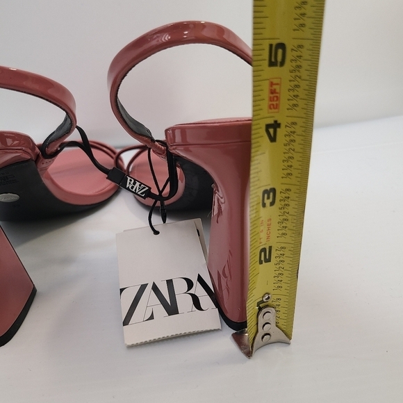 ZARA STRAPPY BLOCK HEEL SANDALS Pink SIZE 8 | 1332/110 - Picture 10 of 11